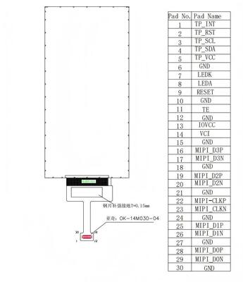 5.49 Inch IPS TFT LCD Module with 720x1440 Resolution and MIPI Interface