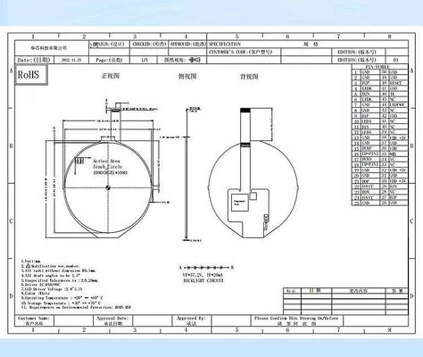 5.0 Inch Round TFT Display with MIPI 4Lane Interface and HX8399-C IC All View Circular TFT LCD Screen for Medical Equipment