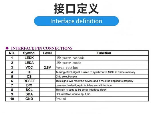 2.0 Inch TFT Display 240X(RGB)*320 Resolution 4-wire SPI Interface Driving IC ST7789V Brightness 400 3LEDS ALL view angle